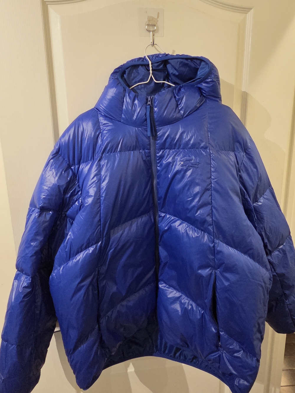 LACOSTE Mens Puffer Jacket with Hood - Blue